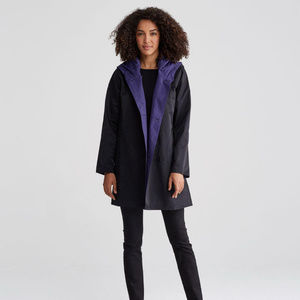 Eileen Fisher Reversible Hooded Coat/Raincoat, XS